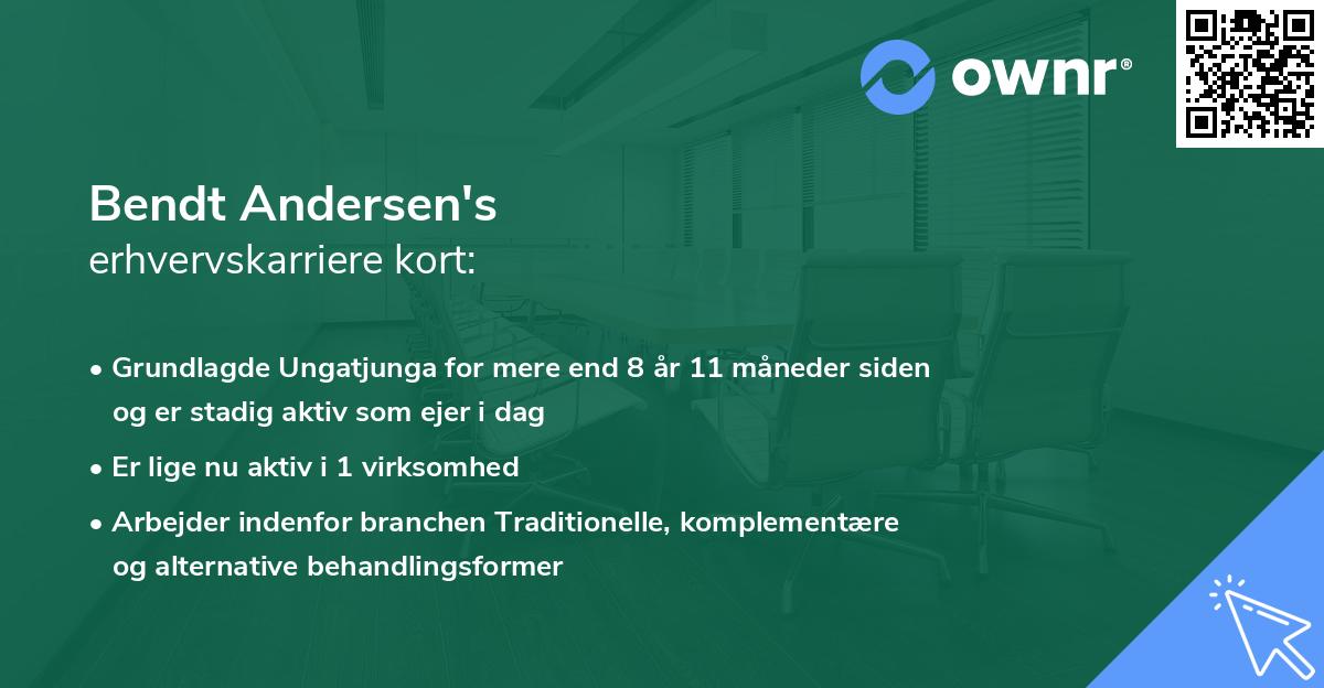 Bendt Andersen's erhvervskarriere kort