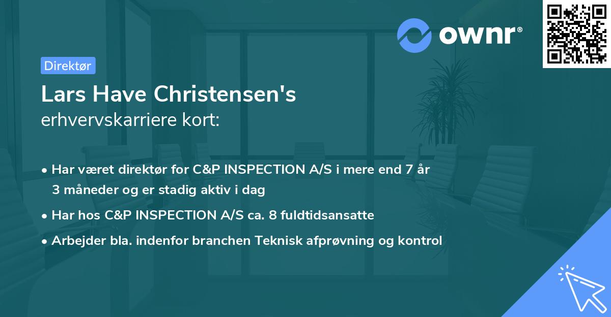 Lars Have Christensen's erhvervskarriere kort