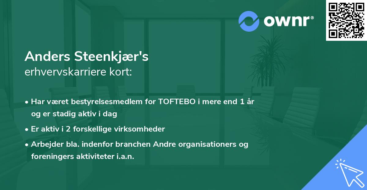 Anders Steenkjær's erhvervskarriere kort