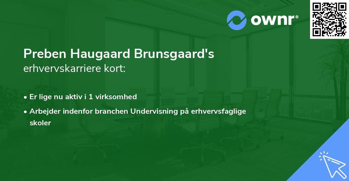 Preben Haugaard Brunsgaard's erhvervskarriere kort