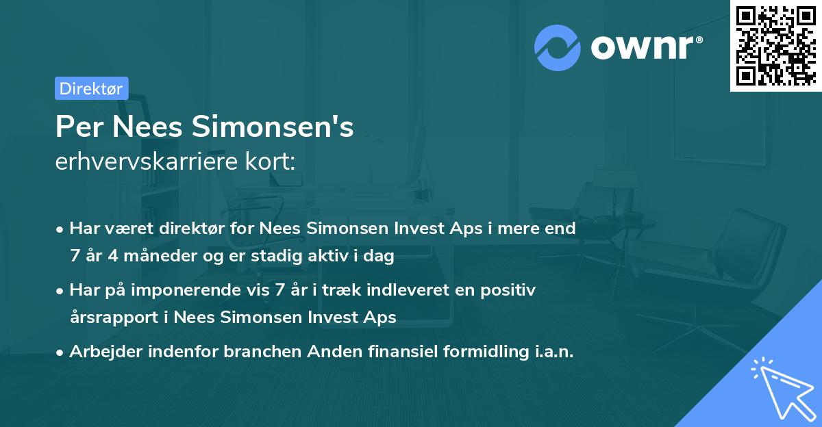 Per Nees Simonsen's erhvervskarriere kort