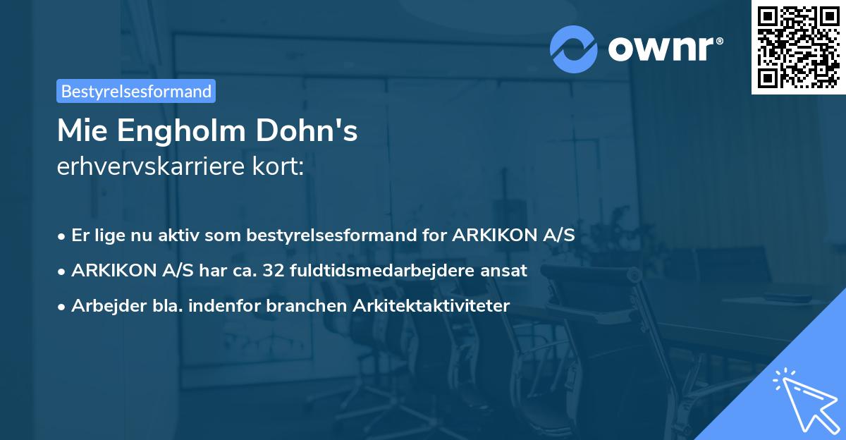 Mie Engholm Dohn's erhvervskarriere kort