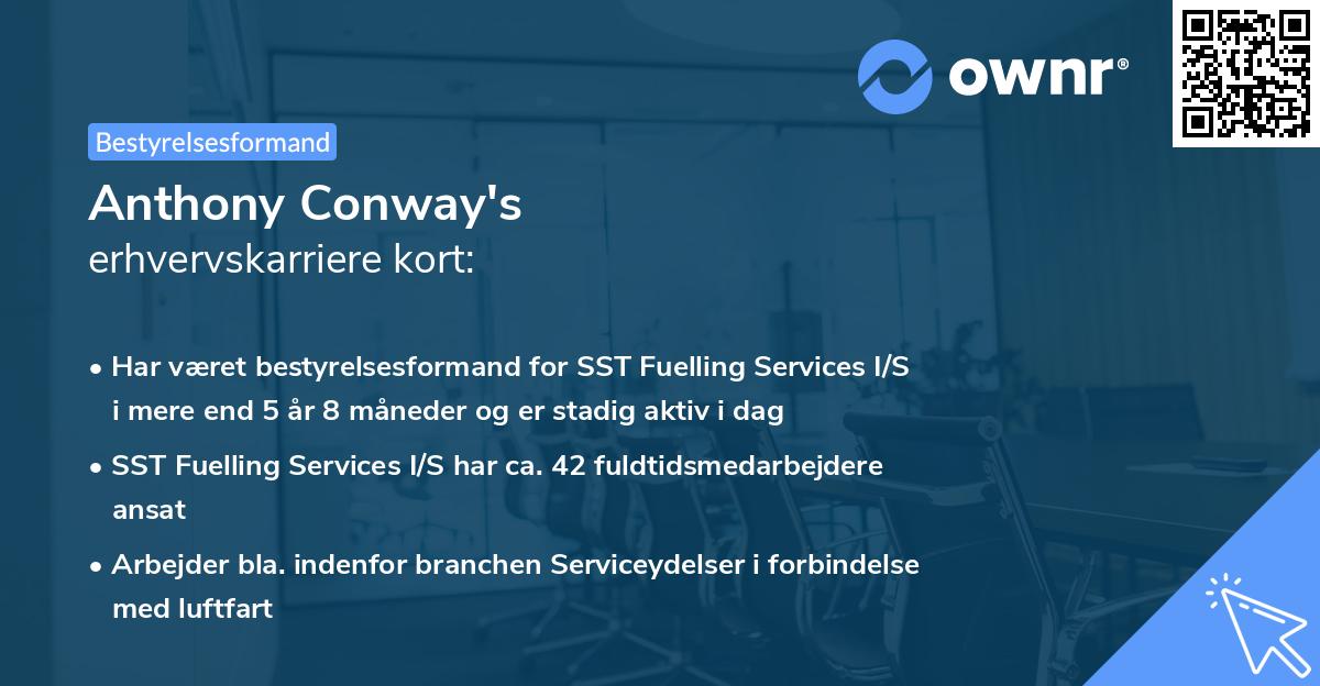 Anthony Conway's erhvervskarriere kort