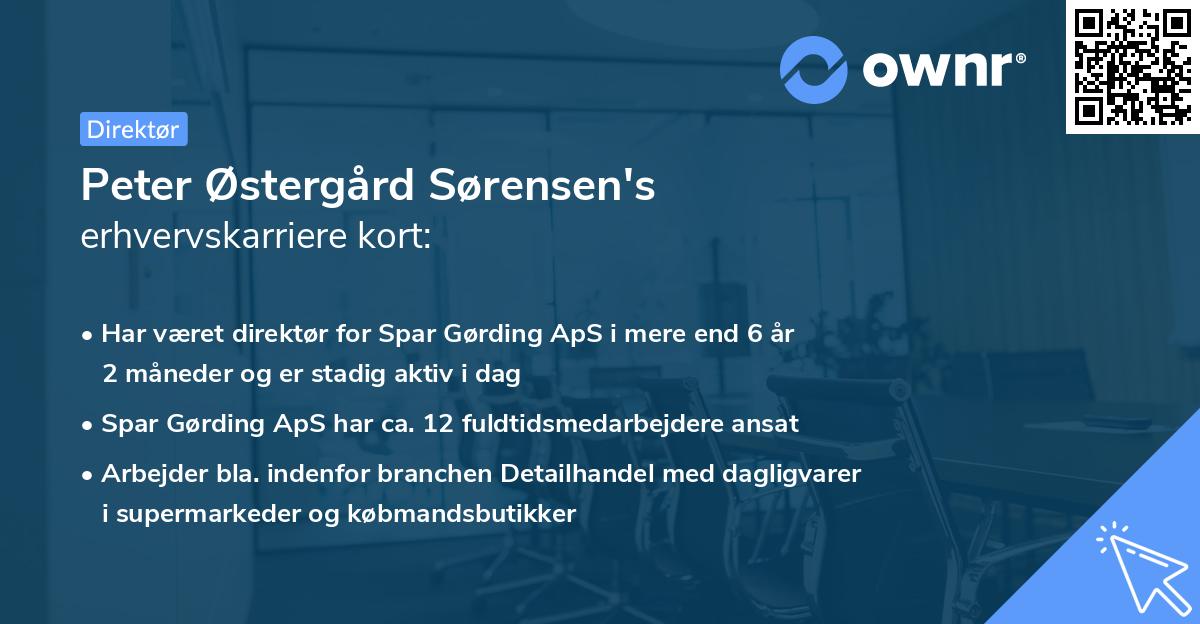 Peter Østergård Sørensen's erhvervskarriere kort