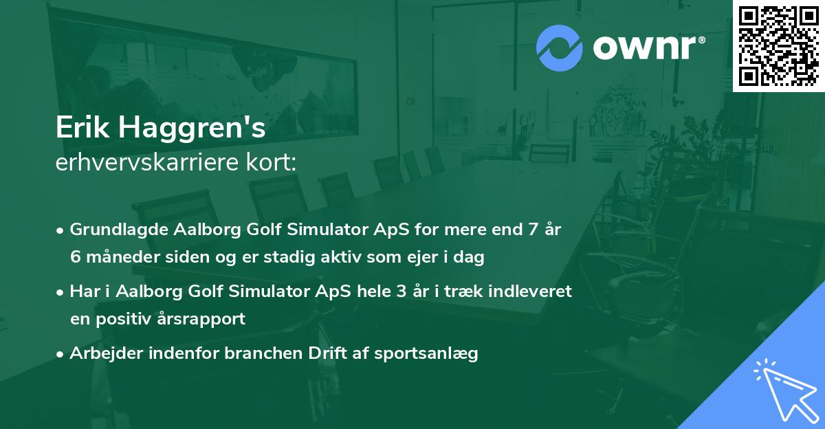 Erik Haggren's erhvervskarriere kort