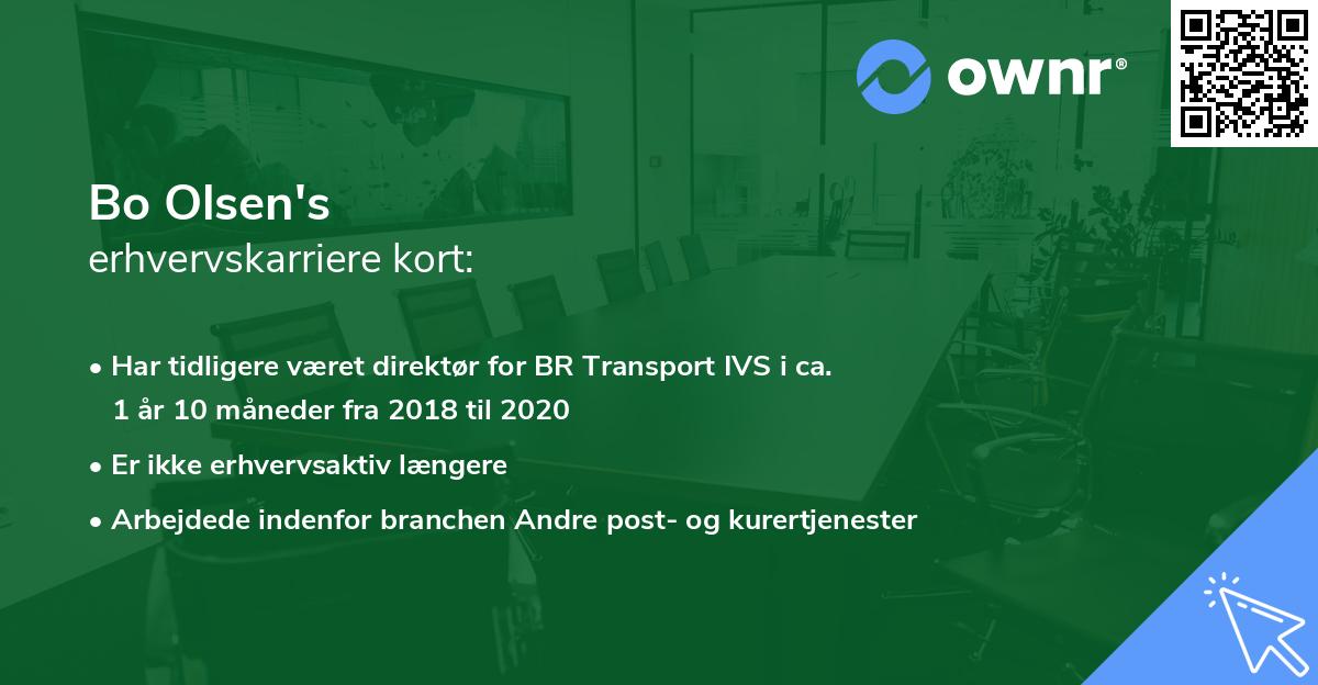 Bo Olsen's erhvervskarriere kort