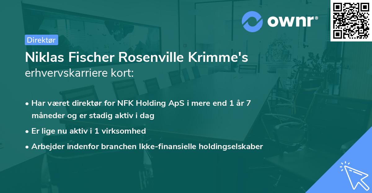 Niklas Fischer Rosenville Krimme's erhvervskarriere kort