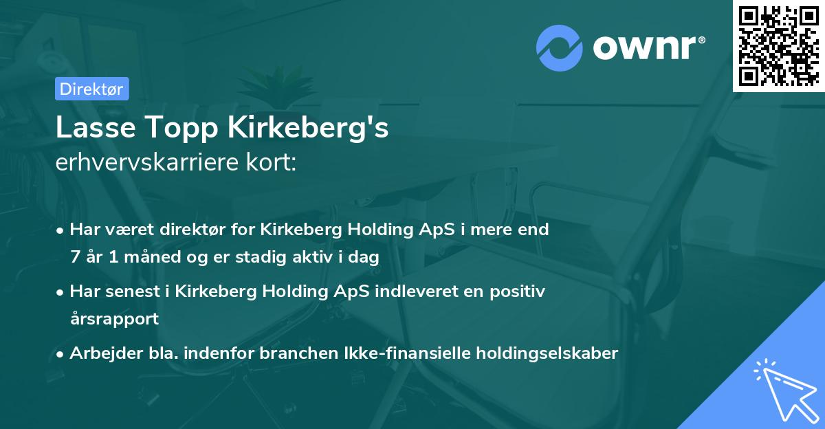 Lasse Topp Kirkeberg's erhvervskarriere kort