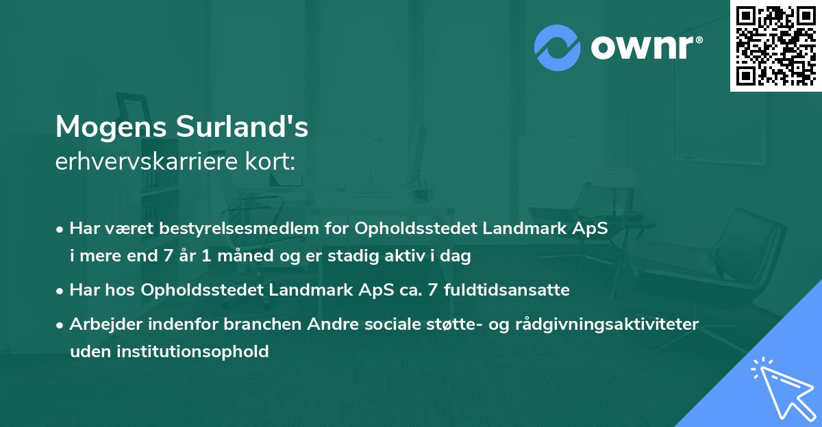 Mogens Surland's erhvervskarriere kort