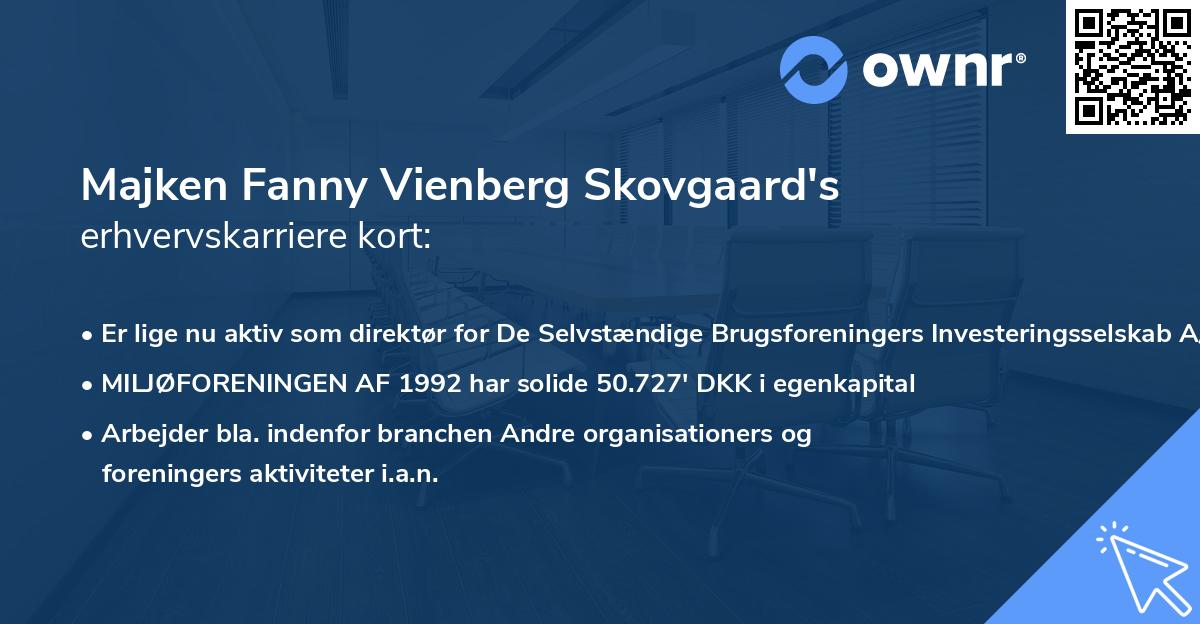 Majken Fanny Vienberg Skovgaard's erhvervskarriere kort