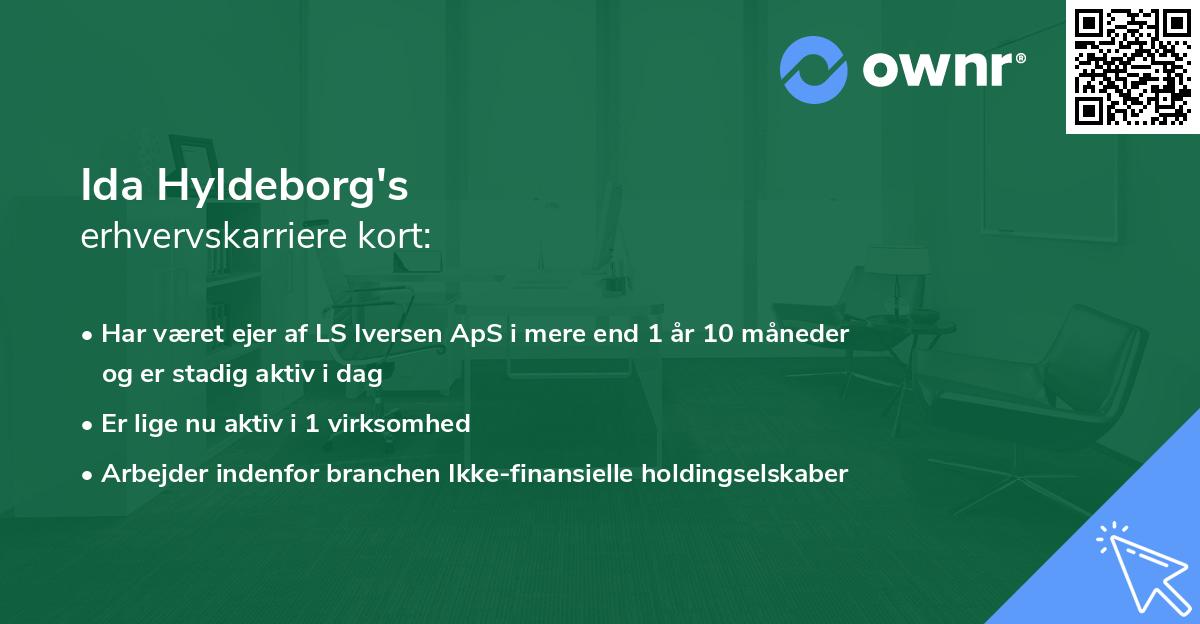 Ida Hyldeborg's erhvervskarriere kort