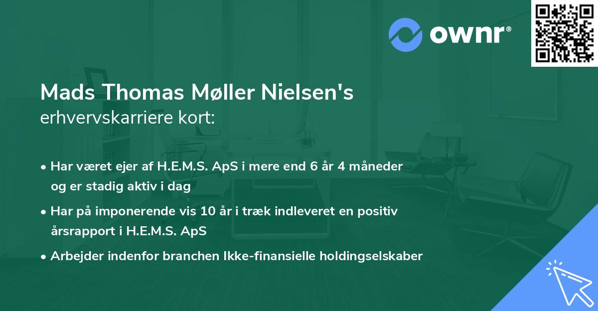 Mads Thomas Møller Nielsen's erhvervskarriere kort