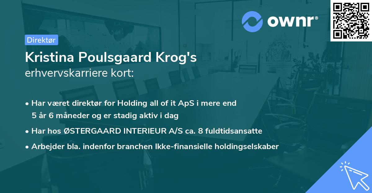Kristina Poulsgaard Krog's erhvervskarriere kort