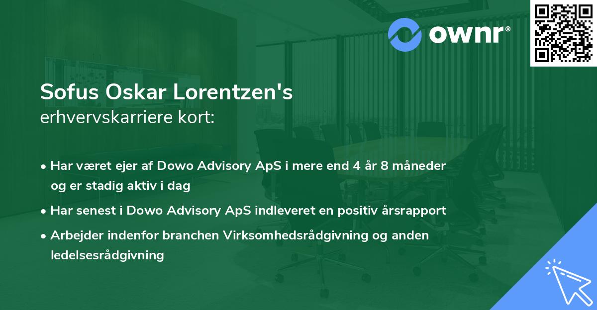 Sofus Oskar Lorentzen's erhvervskarriere kort