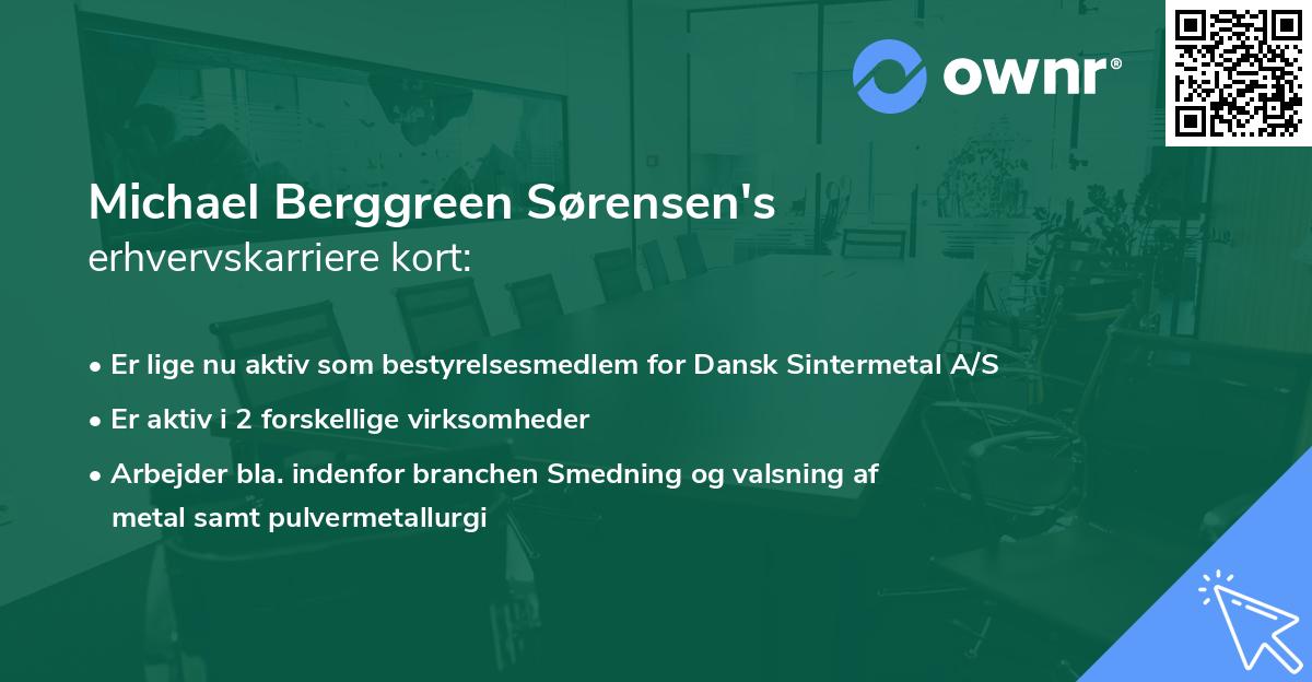 Michael Berggreen Sørensen's erhvervskarriere kort