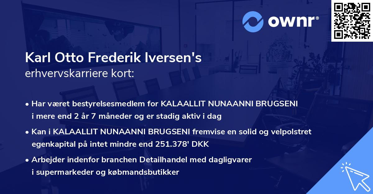 Karl Otto Frederik Iversen's erhvervskarriere kort