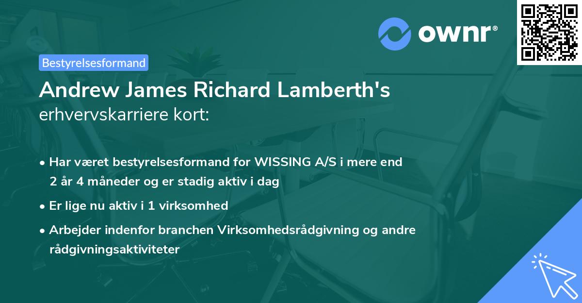 Andrew James Richard Lamberth's erhvervskarriere kort