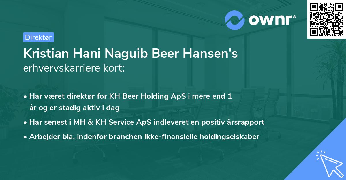 Kristian Hani Naguib Beer Hansen's erhvervskarriere kort