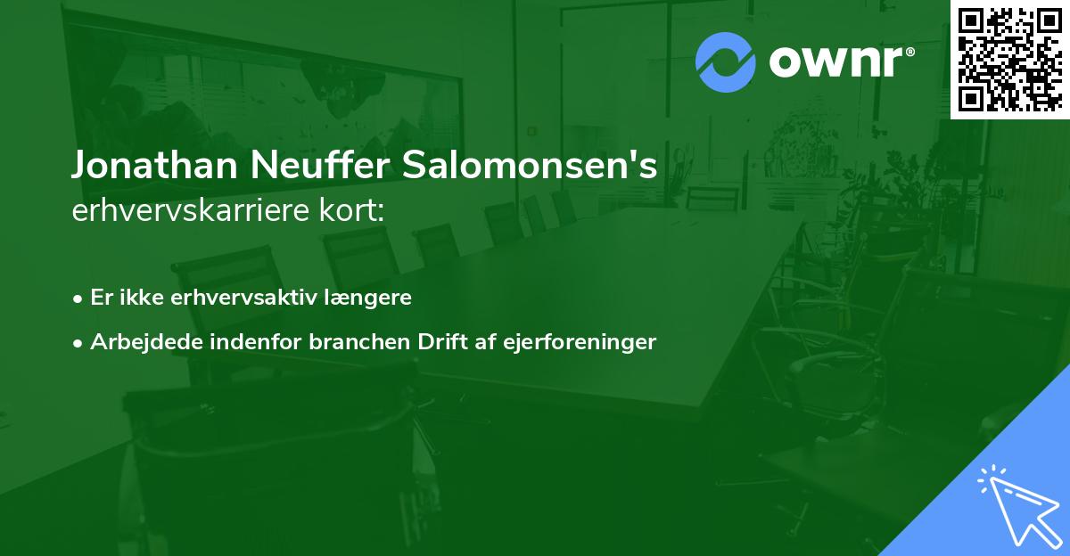 Jonathan Neuffer Salomonsen's erhvervskarriere kort