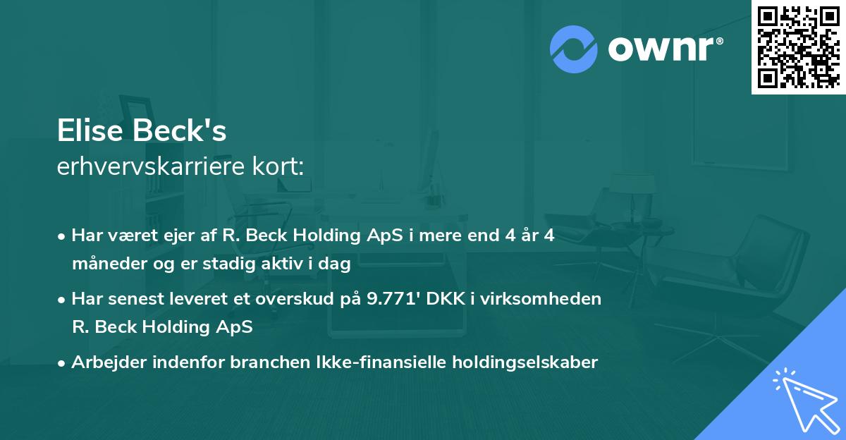 Elise Beck's erhvervskarriere kort