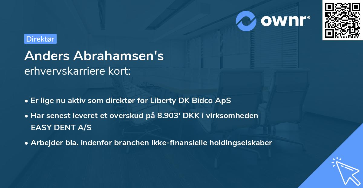 Anders Abrahamsen's erhvervskarriere kort