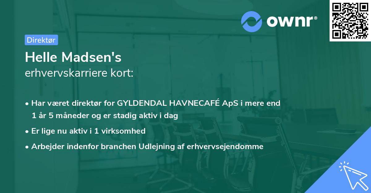 Helle Madsen's erhvervskarriere kort
