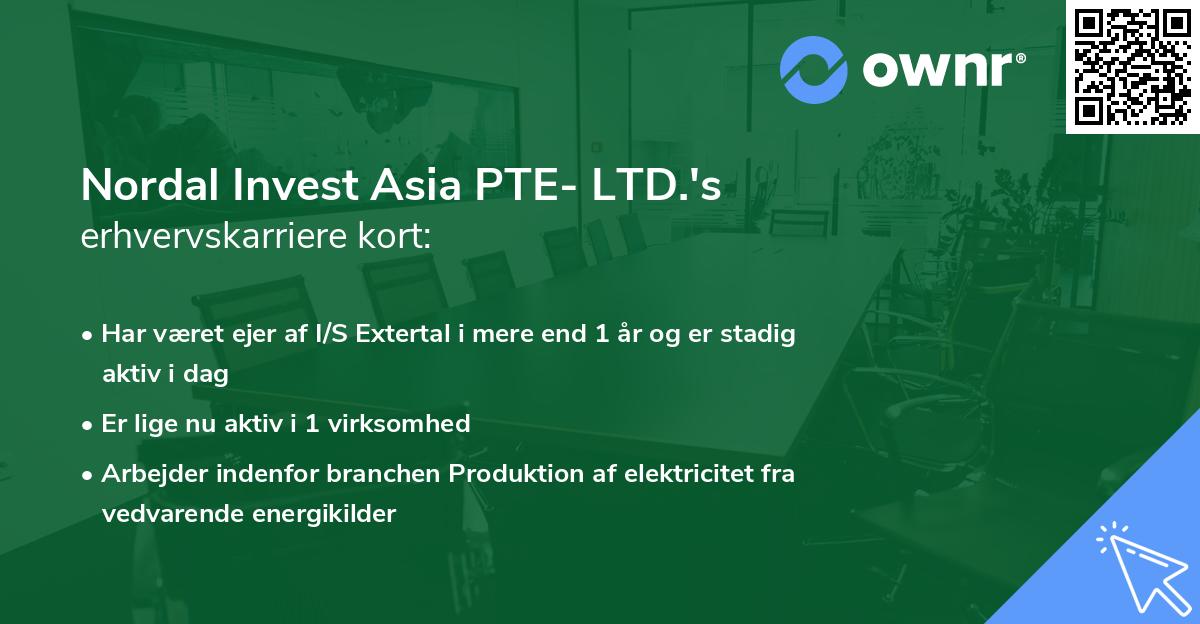 Nordal Invest Asia PTE- LTD.'s erhvervskarriere kort