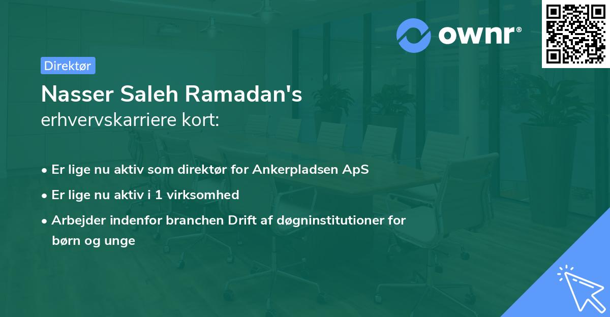 Nasser Saleh Ramadan's erhvervskarriere kort