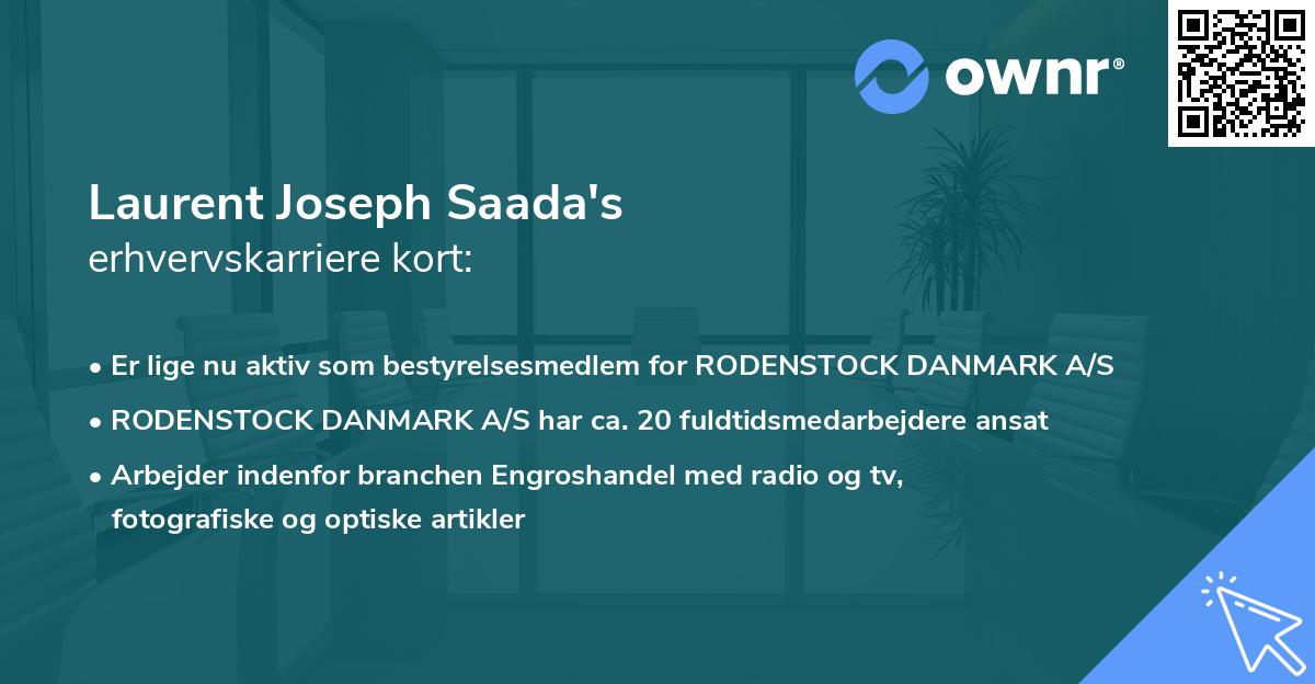 Laurent Joseph Saada's erhvervskarriere kort