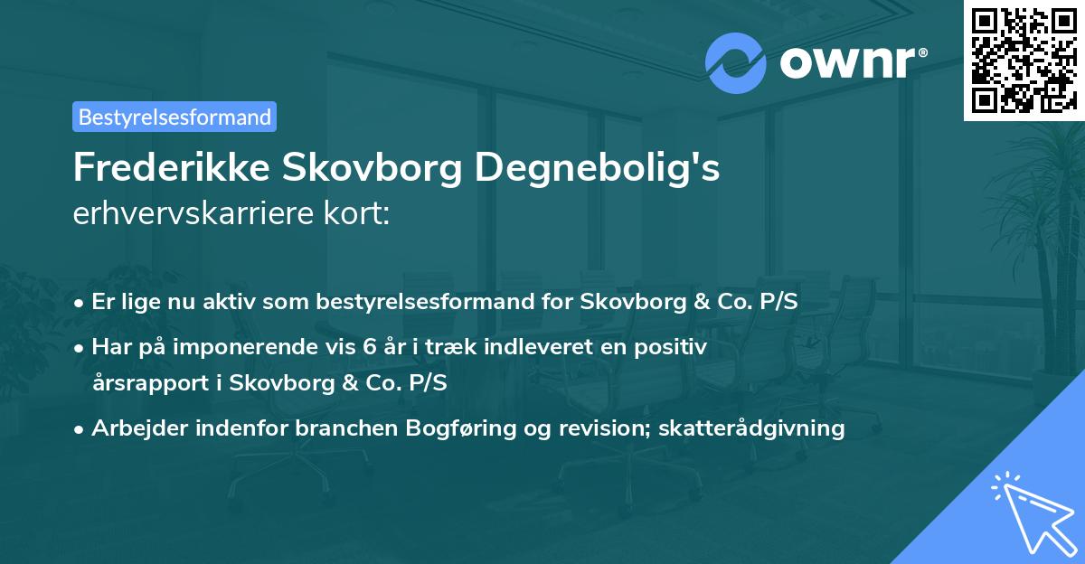 Frederikke Skovborg Degnebolig's erhvervskarriere kort