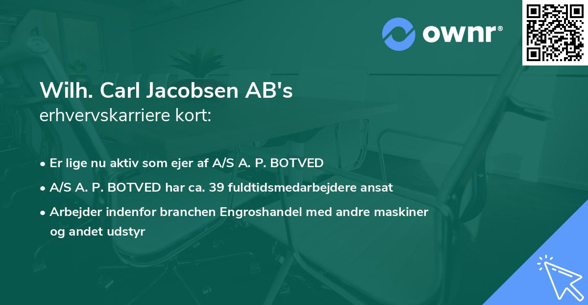 Wilh. Carl Jacobsen AB's erhvervskarriere kort