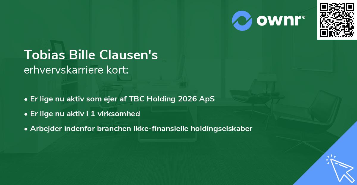 Tobias Bille Clausen's erhvervskarriere kort