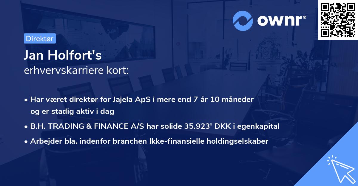 Jan Holfort's erhvervskarriere kort
