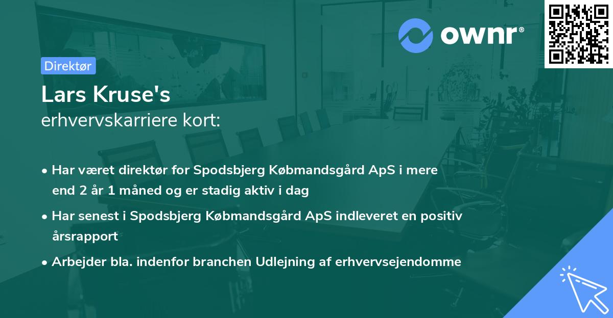Lars Kruse's erhvervskarriere kort