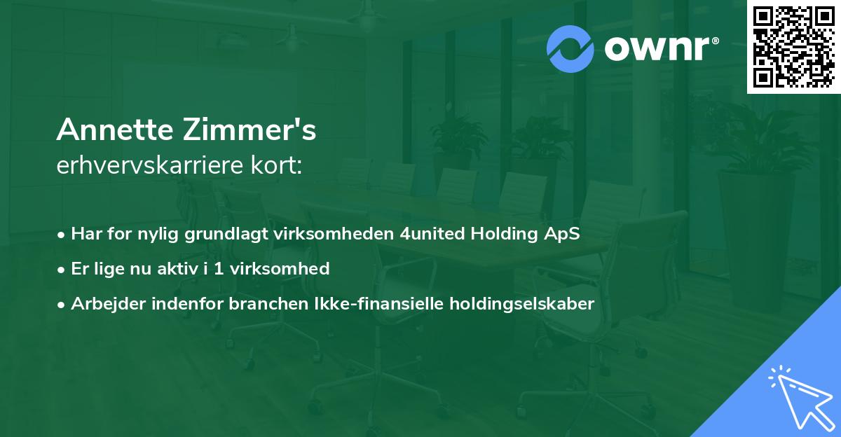 Annette Zimmer's erhvervskarriere kort