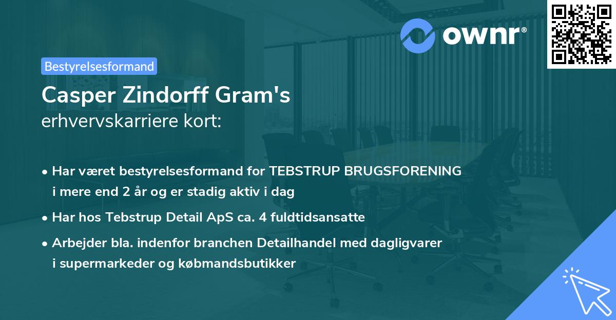 Casper Zindorff Gram's erhvervskarriere kort