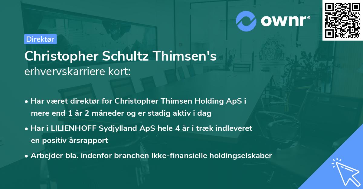 Christopher Schultz Thimsen's erhvervskarriere kort