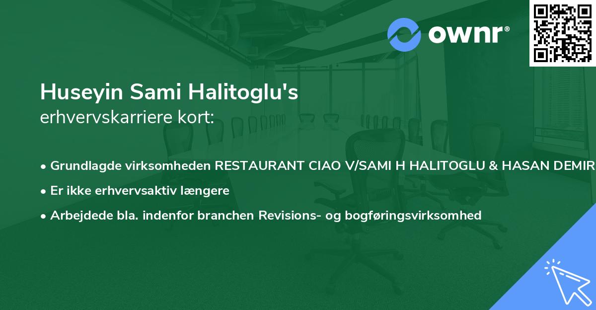 Huseyin Sami Halitoglu's erhvervskarriere kort