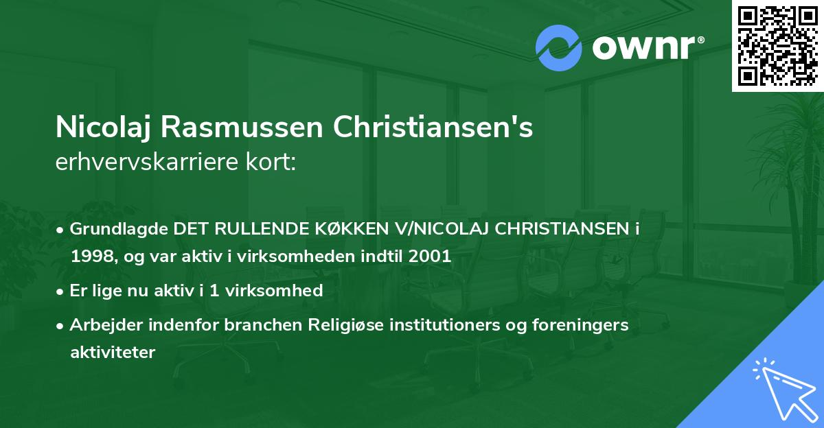 Nicolaj Rasmussen Christiansen's erhvervskarriere kort