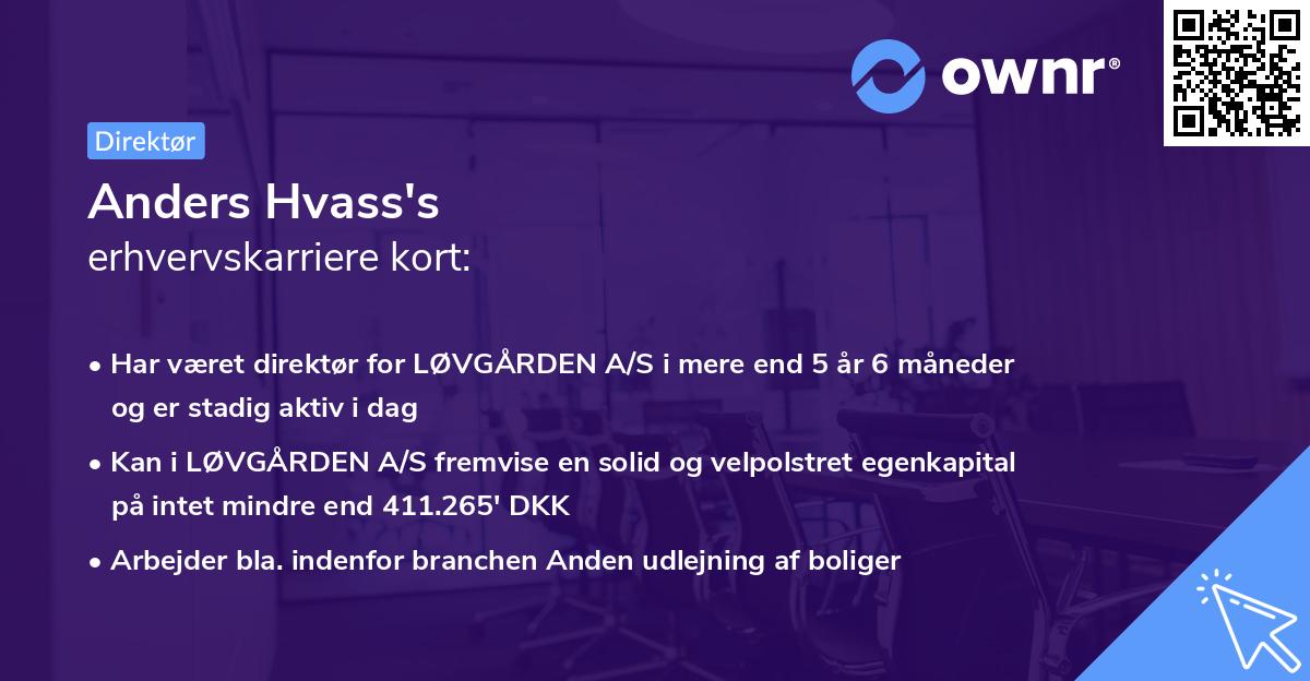 Anders Hvass's erhvervskarriere kort