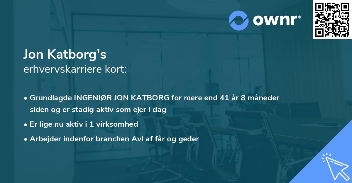 Jon Katborg's erhvervskarriere kort