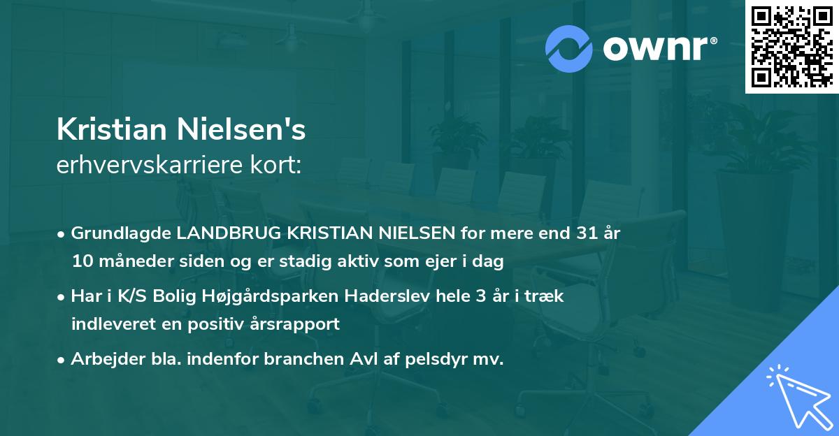 Kristian Nielsen's erhvervskarriere kort