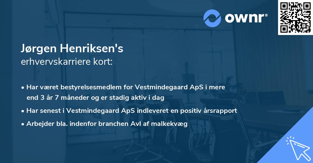 Jørgen Henriksen's erhvervskarriere kort