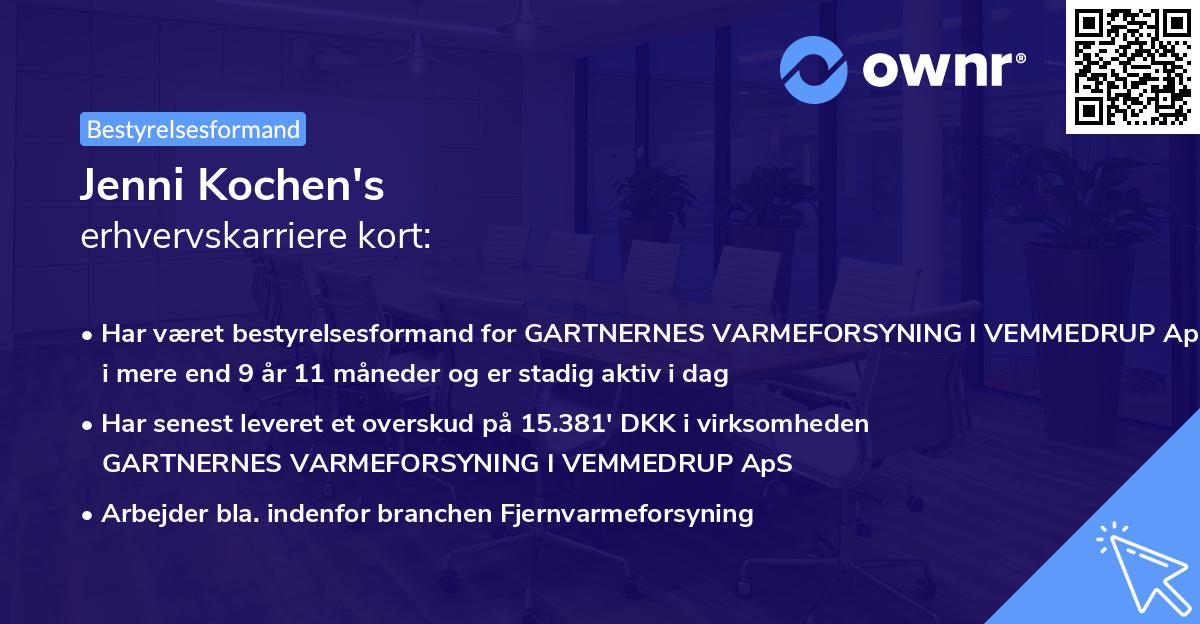 Jenni Kochen's erhvervskarriere kort