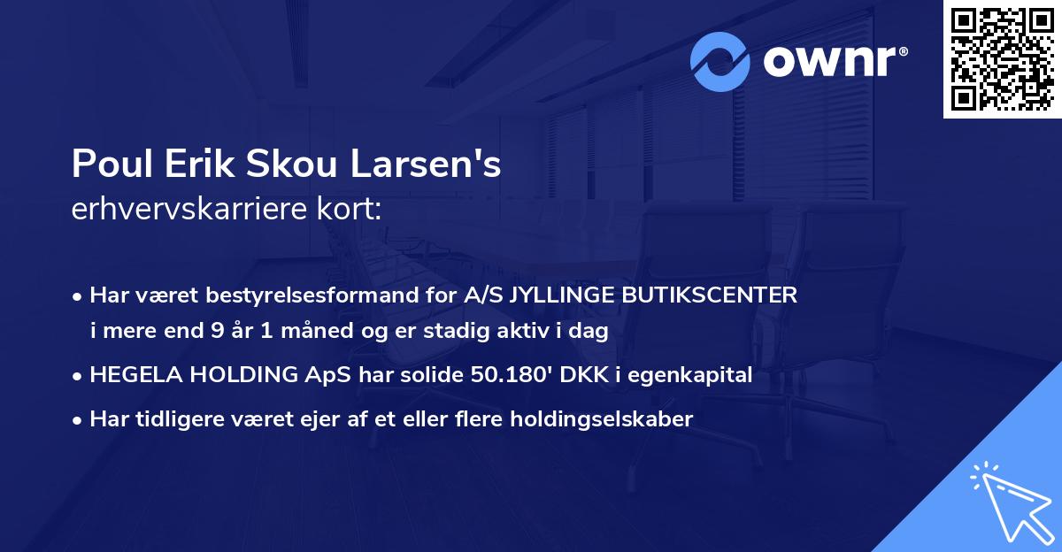 Poul Erik Skou Larsen's erhvervskarriere kort