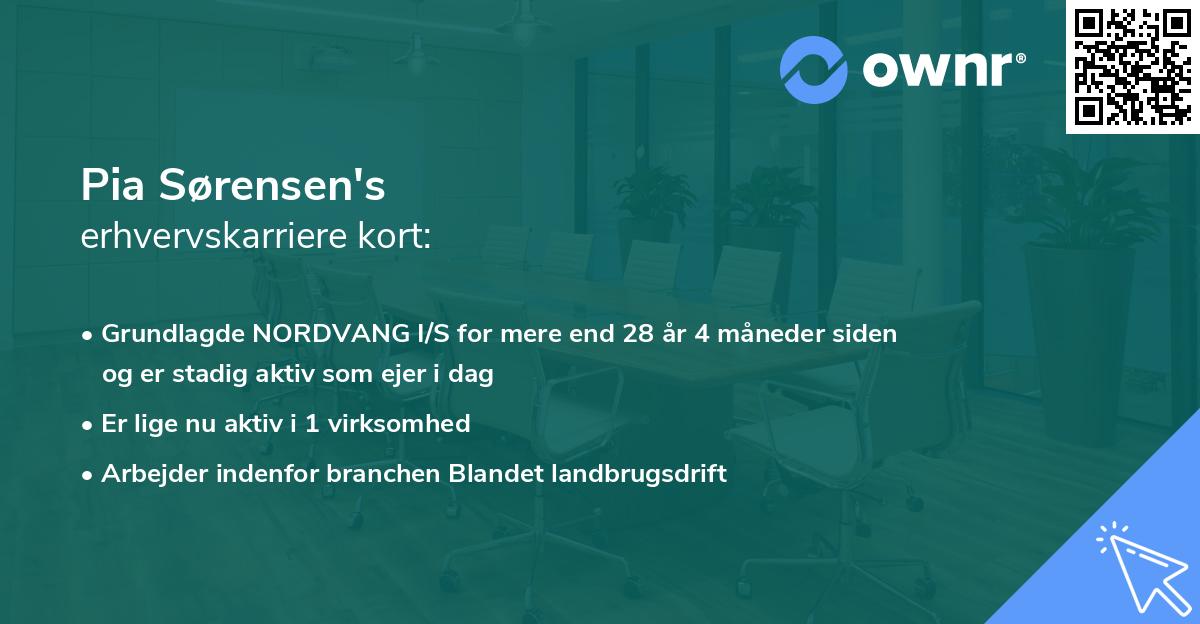 Pia Sørensen's erhvervskarriere kort
