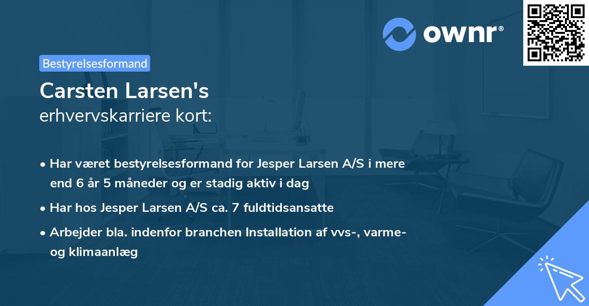 Carsten Larsen's erhvervskarriere kort