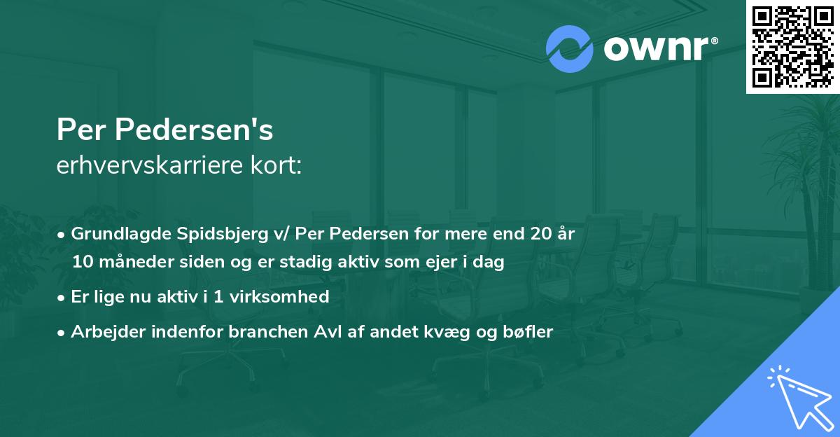 Per Pedersen's erhvervskarriere kort
