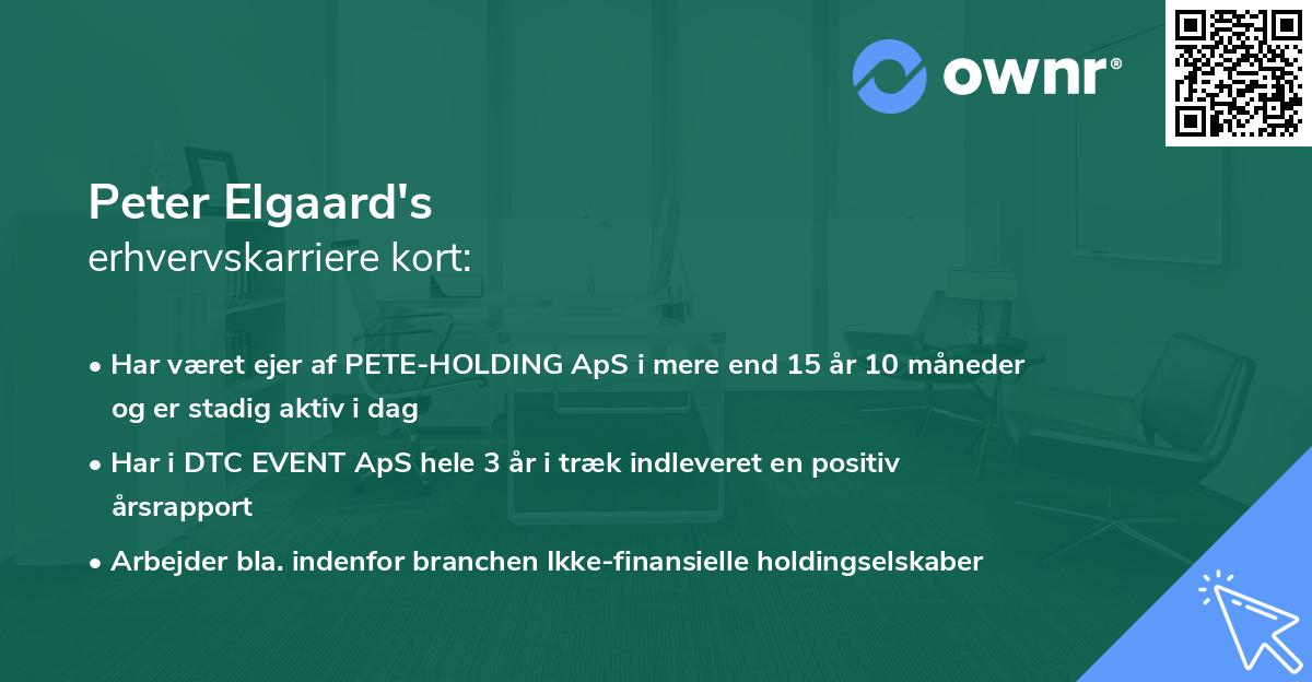 Peter Elgaard's erhvervskarriere kort