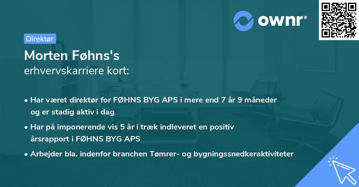 Morten Føhns's erhvervskarriere kort